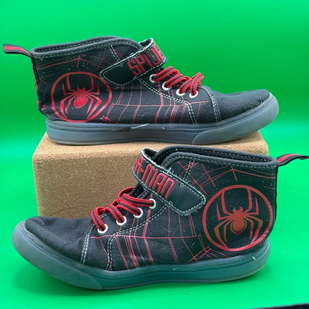Marvel Spider-Man Sneakers Kids 1 Black/Red Light Up High Top Super Hero Shoes